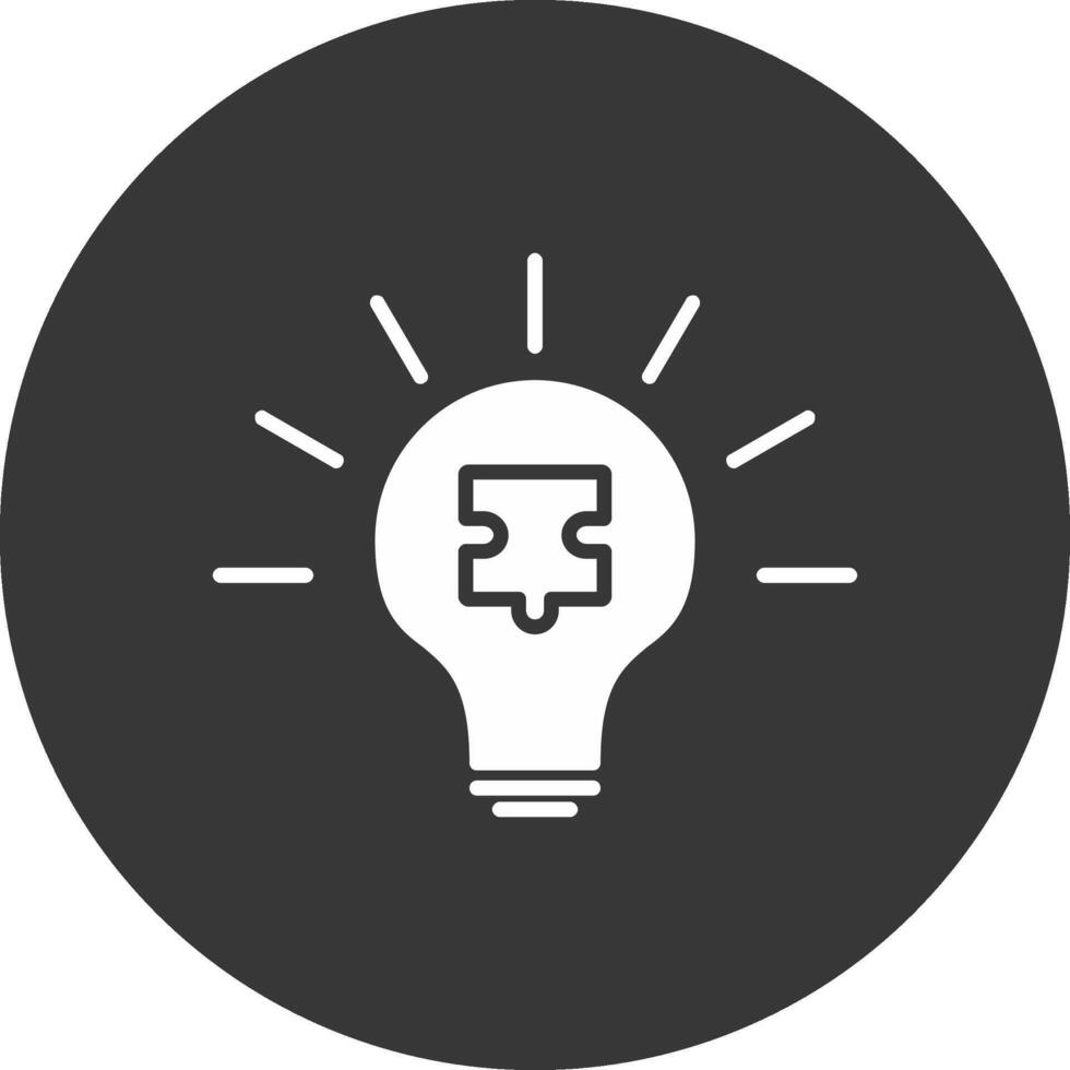 Solution Glyph Inverted Icon vector