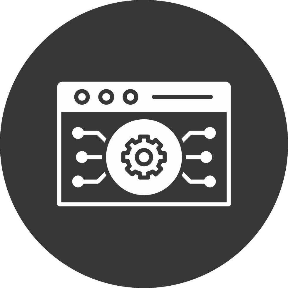 Website Algorithm Glyph Inverted Icon vector