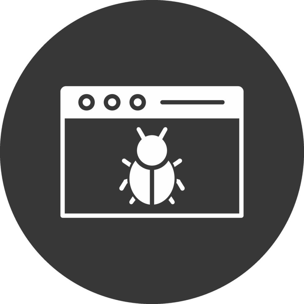 Web Malware Glyph Inverted Icon vector