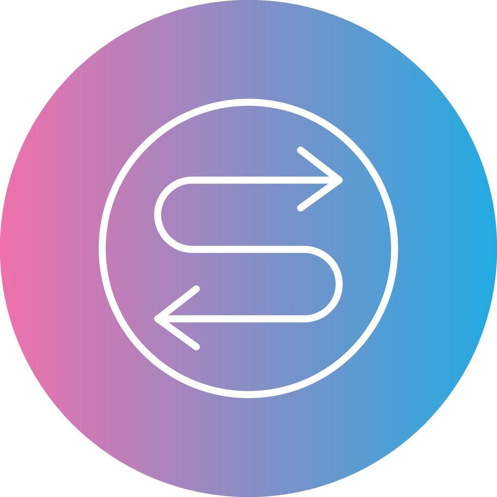 Zigzag Arrow Line Gradient Circle Icon vector