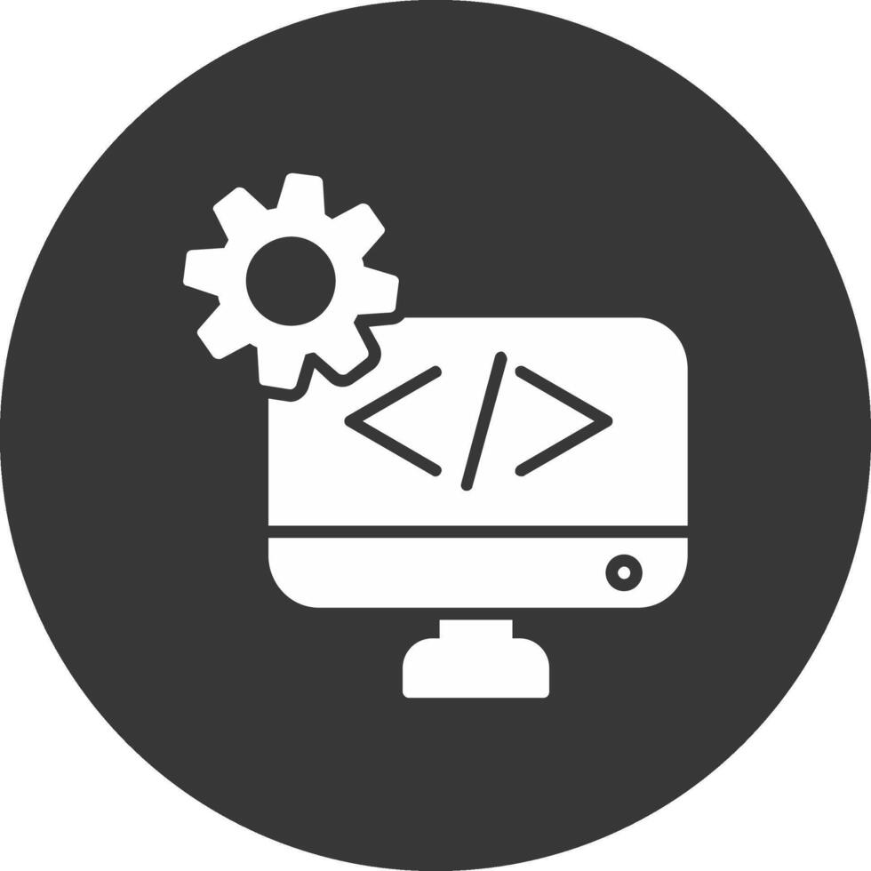 Web Development Glyph Inverted Icon vector