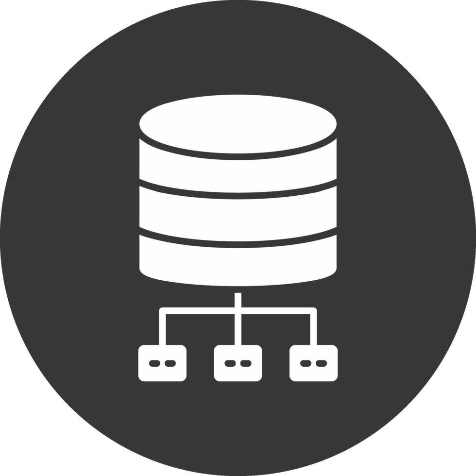 Database Architecture Glyph Inverted Icon vector