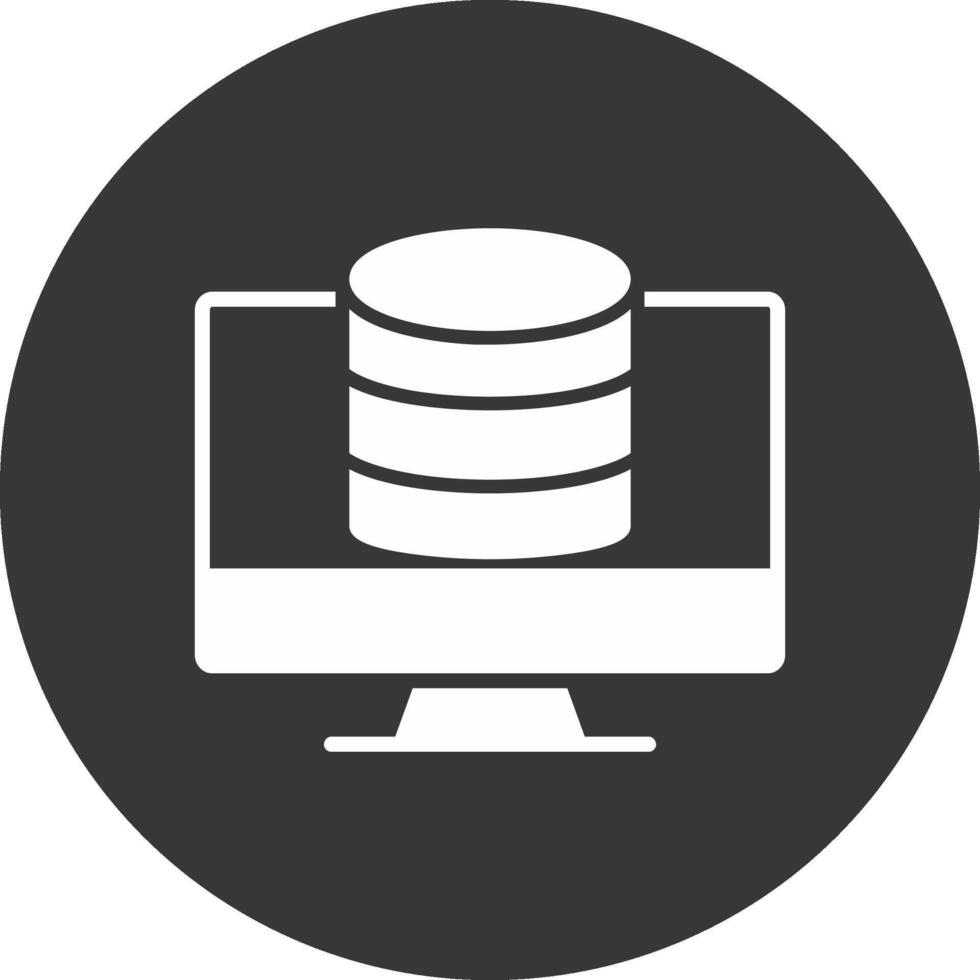 OnGlyph Inverted Database Glyph Inverted Icon vector