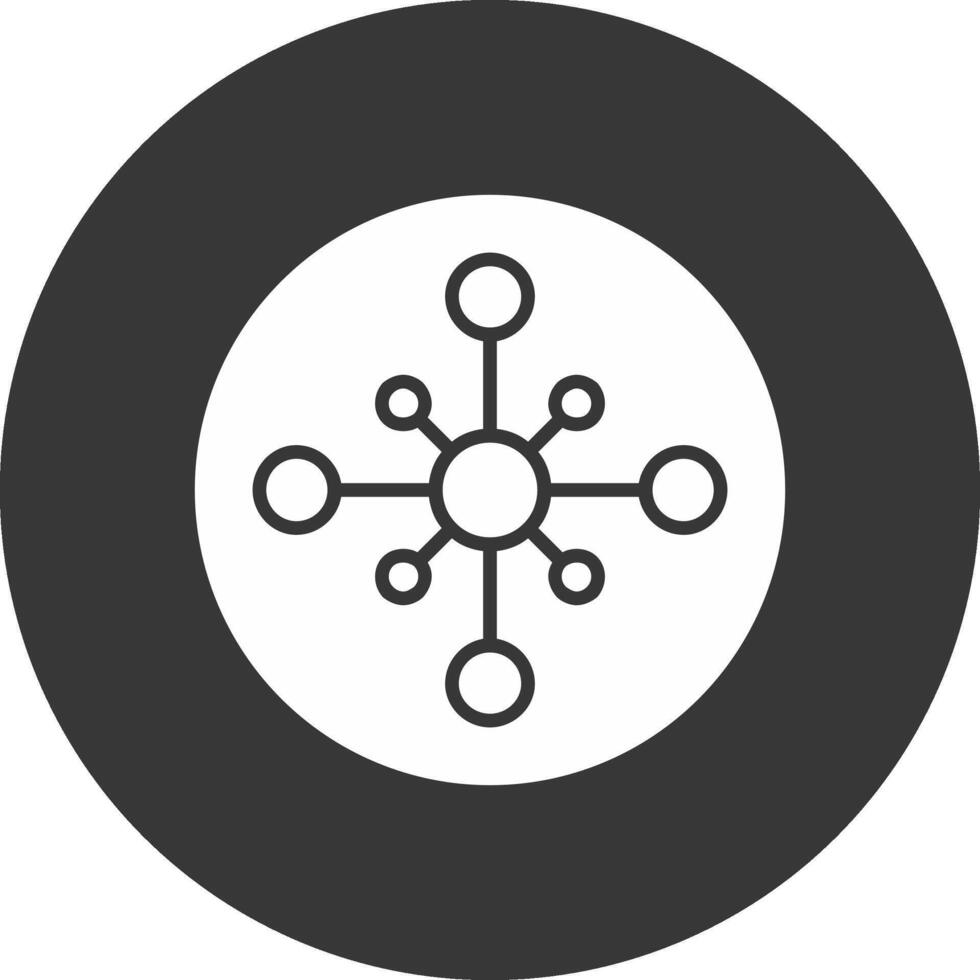 Network Hub Glyph Inverted Icon vector