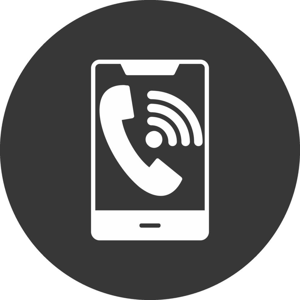 Wifi Call Glyph Inverted Icon vector