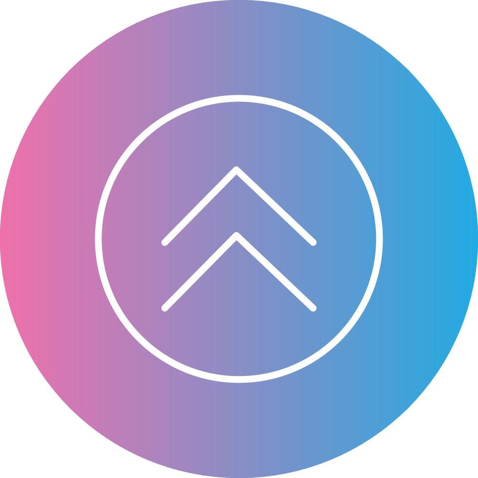 Chevron Line Gradient Circle Icon vector
