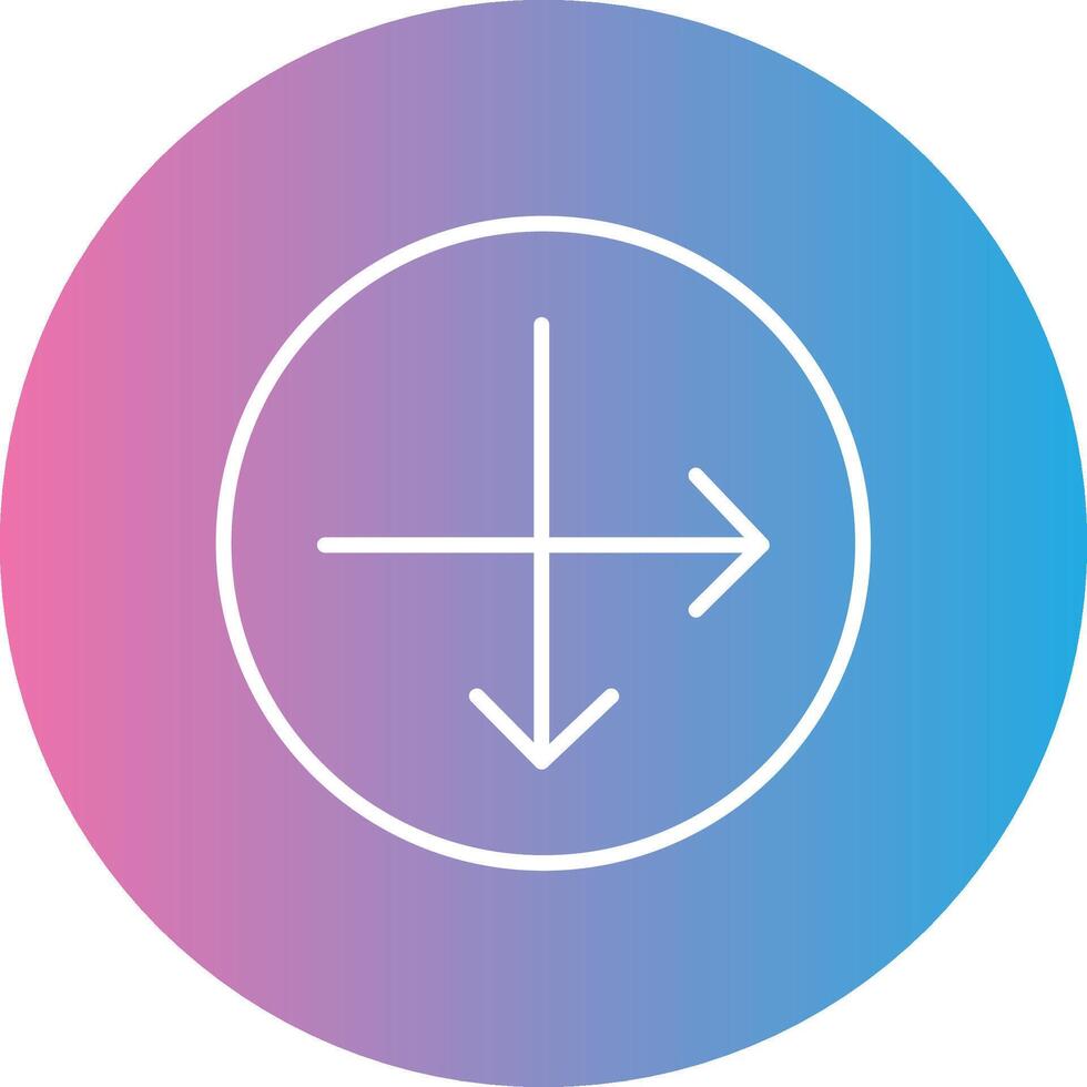 Intersect Line Gradient Circle Icon vector