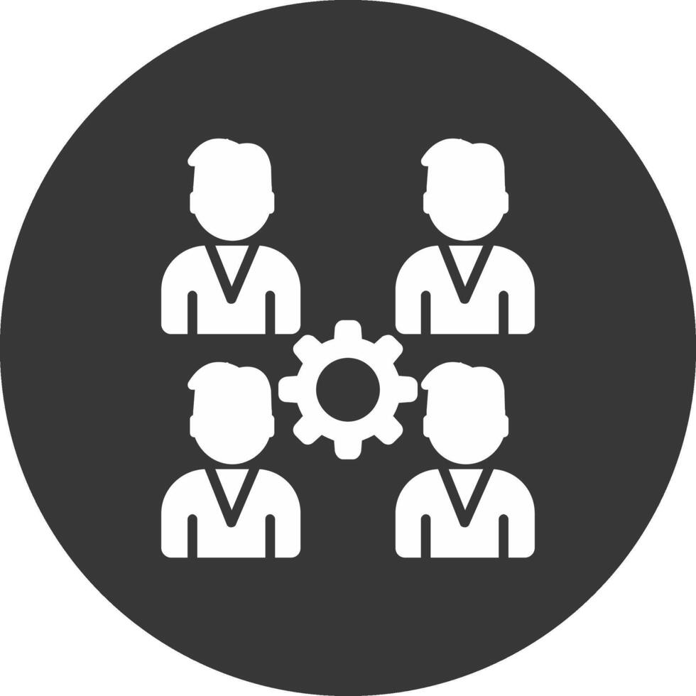 Pro grupo equipo glifo invertido icono vector