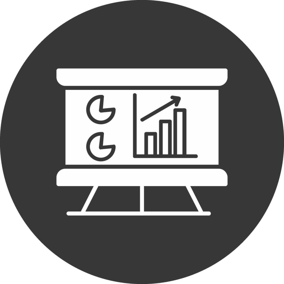 Data Analytics Glyph Inverted Icon vector