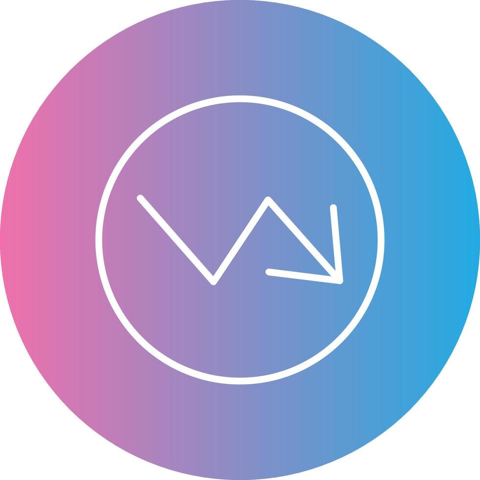 Trend Line Gradient Circle Icon vector