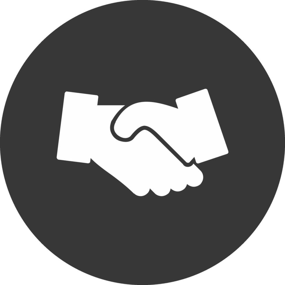 Hand Shake Glyph Inverted Icon vector