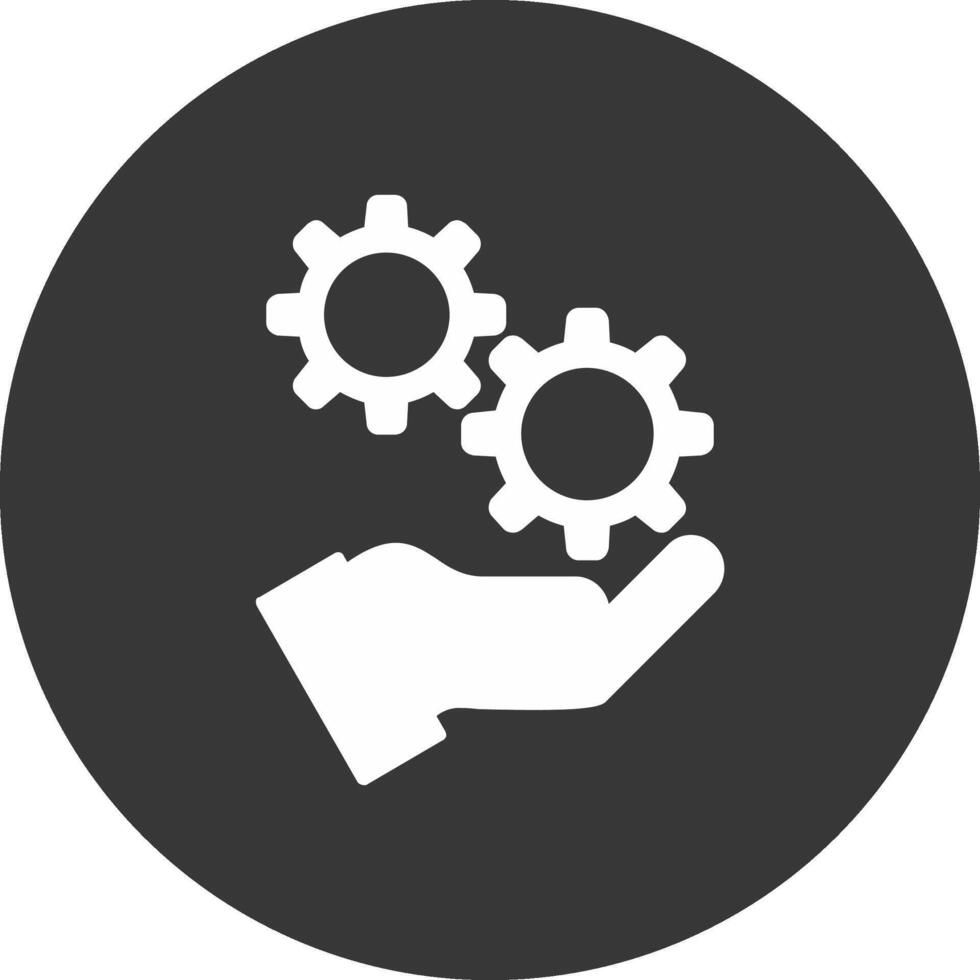 Money Work Hand Glyph Inverted Icon vector