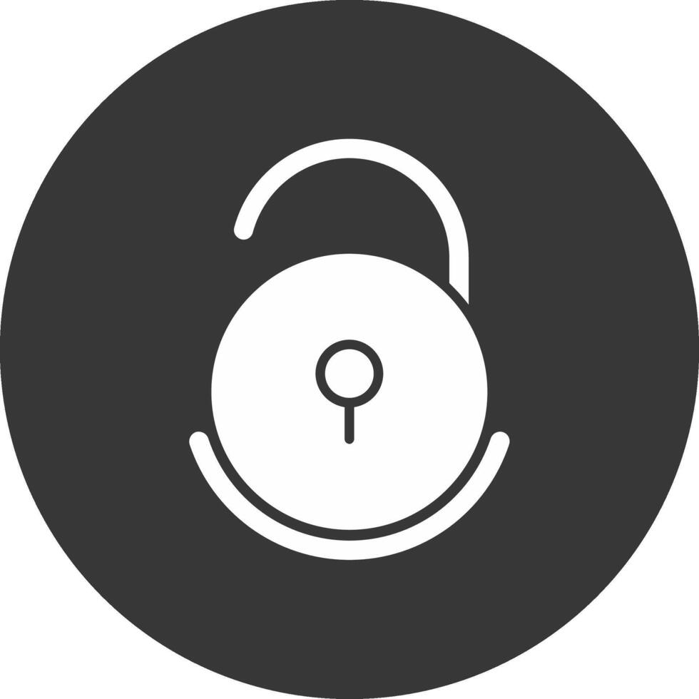 Unlock Glyph Inverted Icon vector