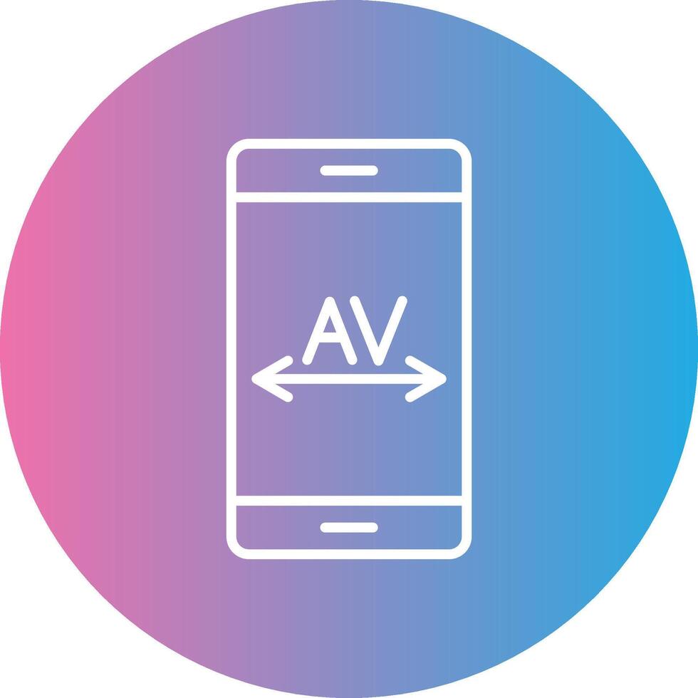 Kerning Line Gradient Circle Icon vector