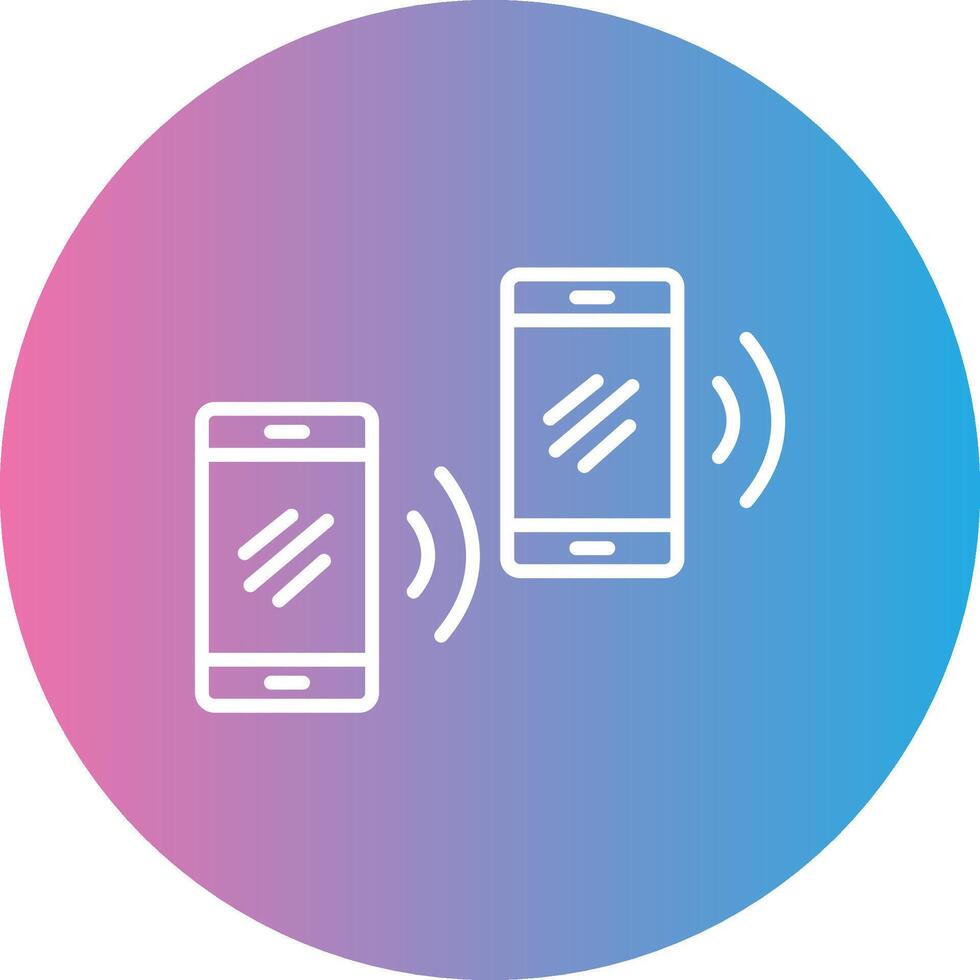 Mobile Sync Line Gradient Circle Icon vector