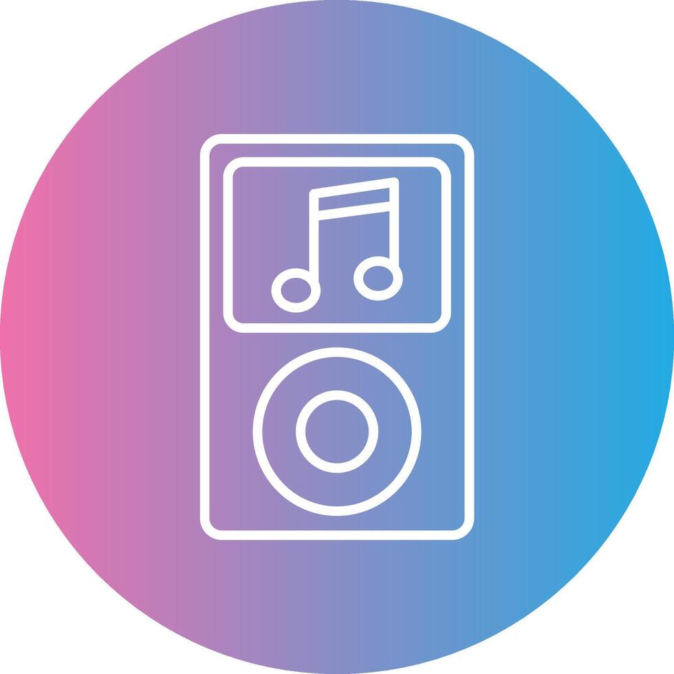 música jugador línea degradado circulo icono vector