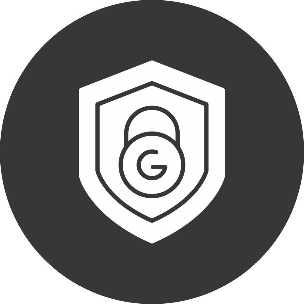 social medios de comunicación seguridad glifo invertido icono vector