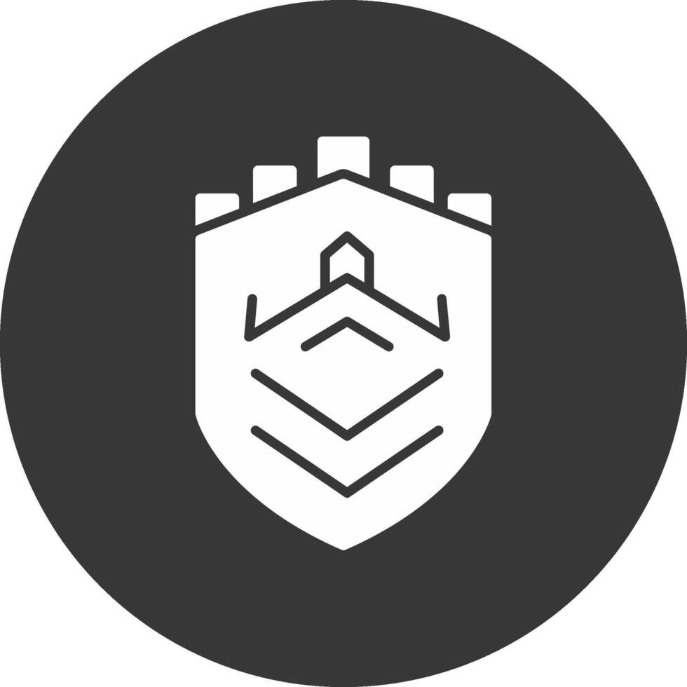 Security Castle Tech Glyph Inverted Icon vector