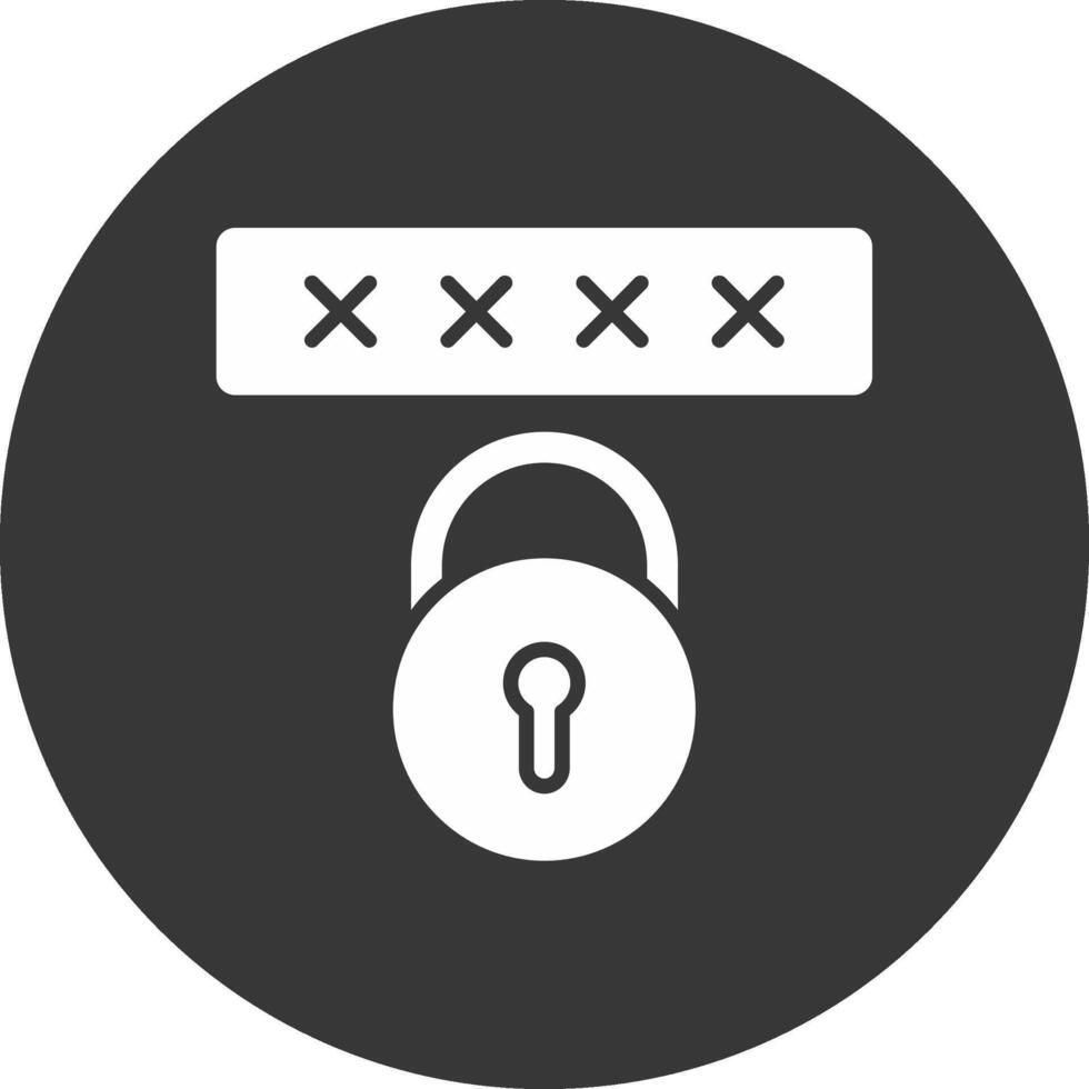 seguridad código glifo invertido icono vector