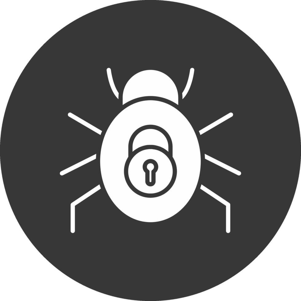 Security Bug Glyph Inverted Icon vector