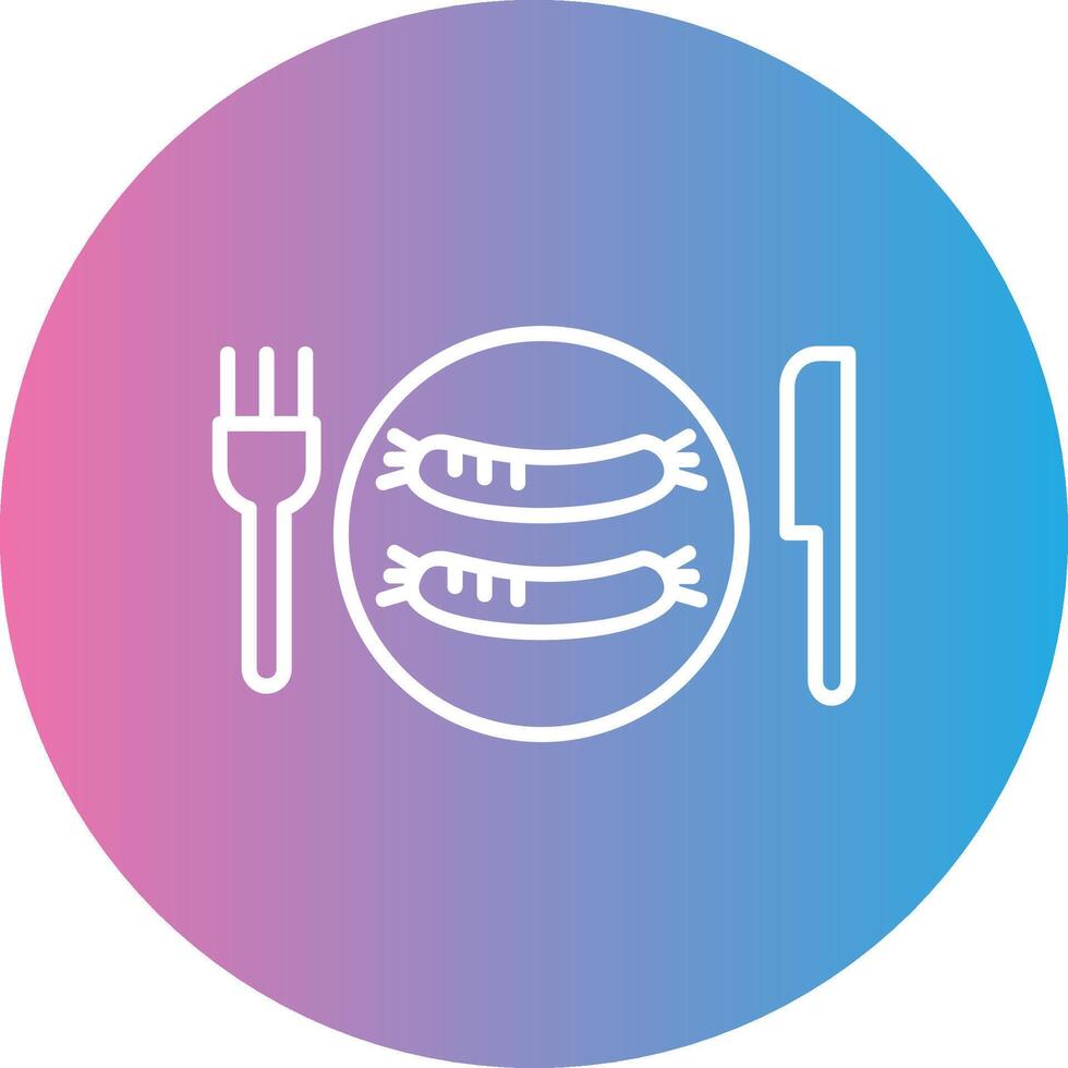 Sausages Line Gradient Circle Icon vector