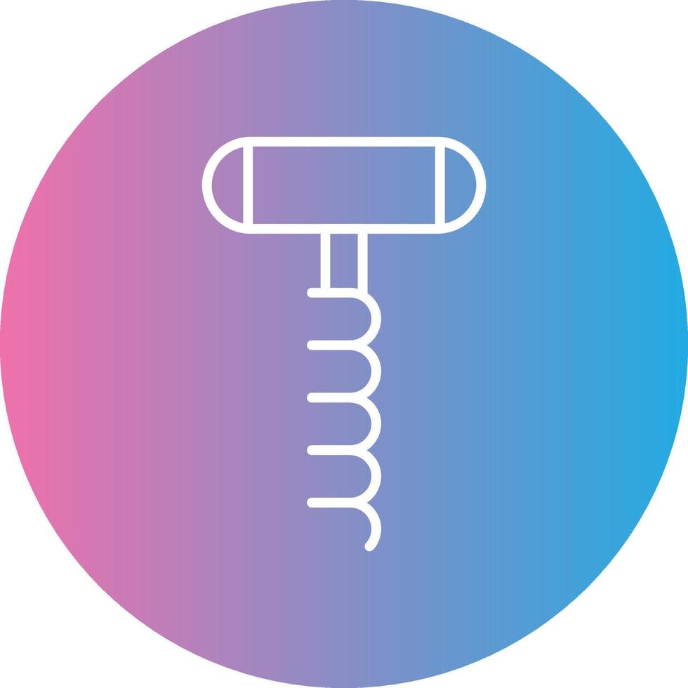 Corkscrew Line Gradient Circle Icon vector