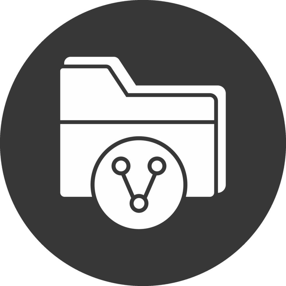 Folder Share Glyph Inverted Icon vector