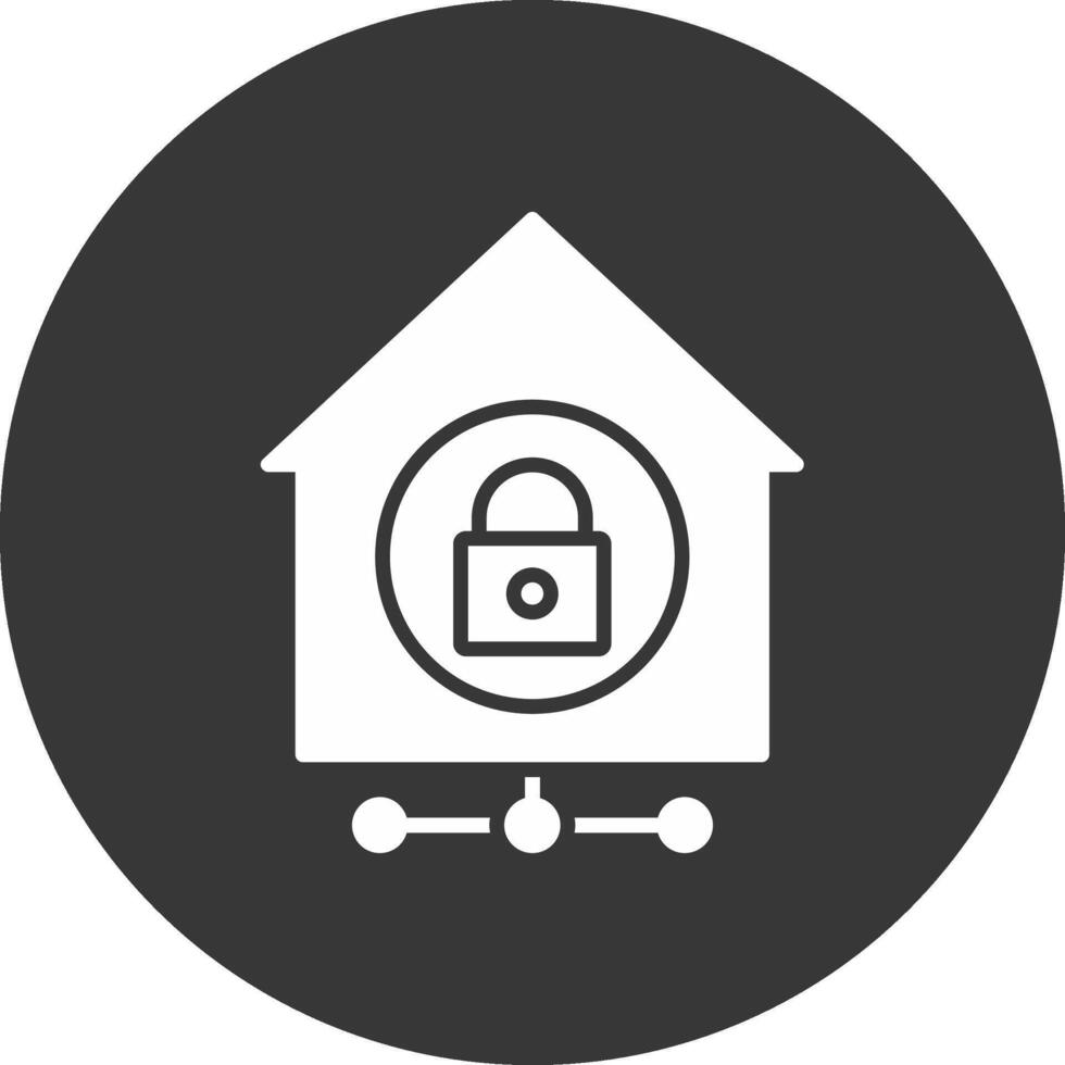 Home Network Security Glyph Inverted Icon vector