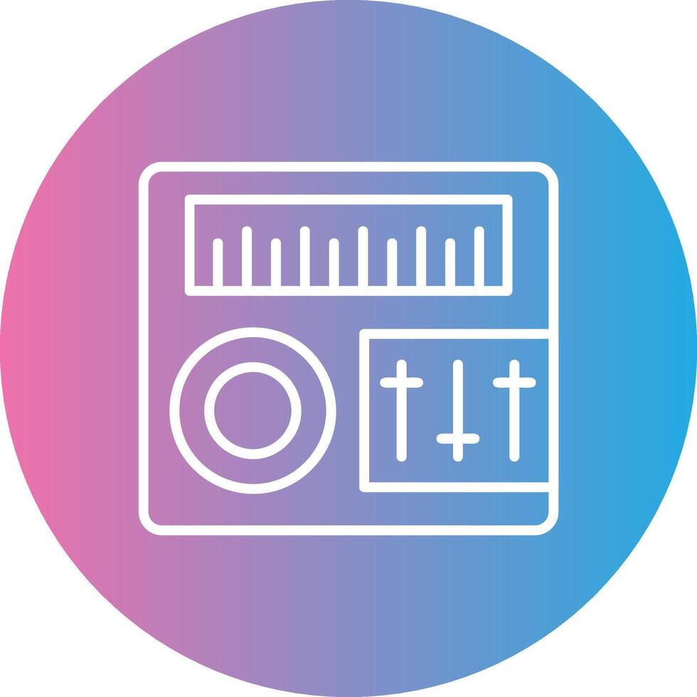 Sound Mixer Line Gradient Circle Icon vector