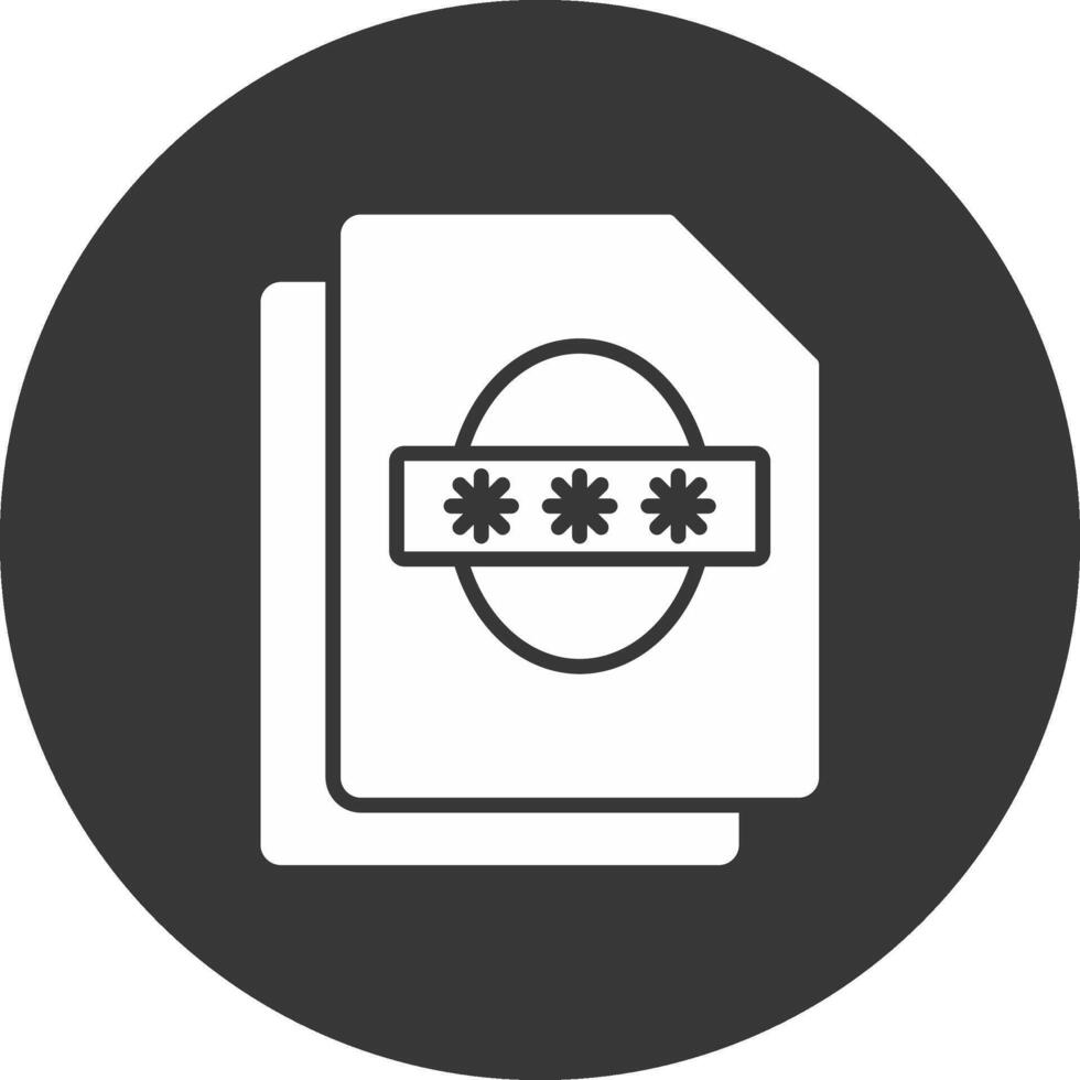 seguridad archivo huella facial glifo invertido icono vector