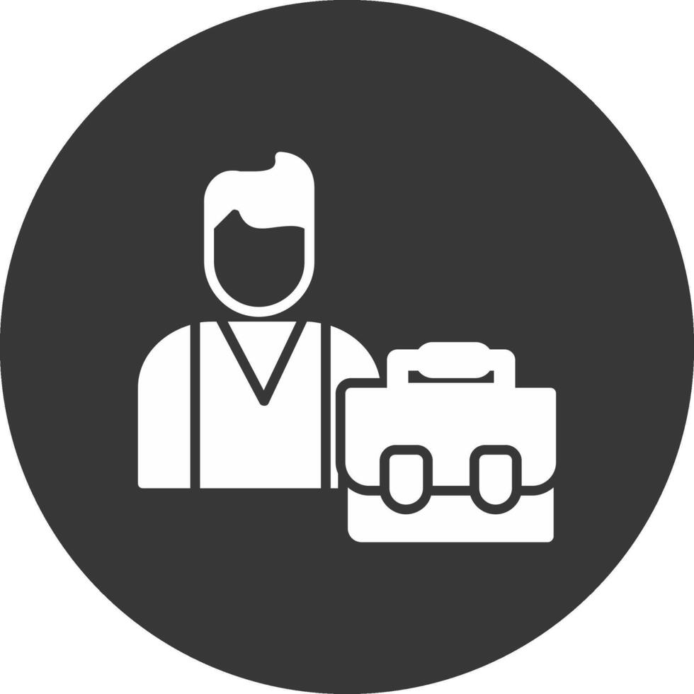 Broker Glyph Inverted Icon vector