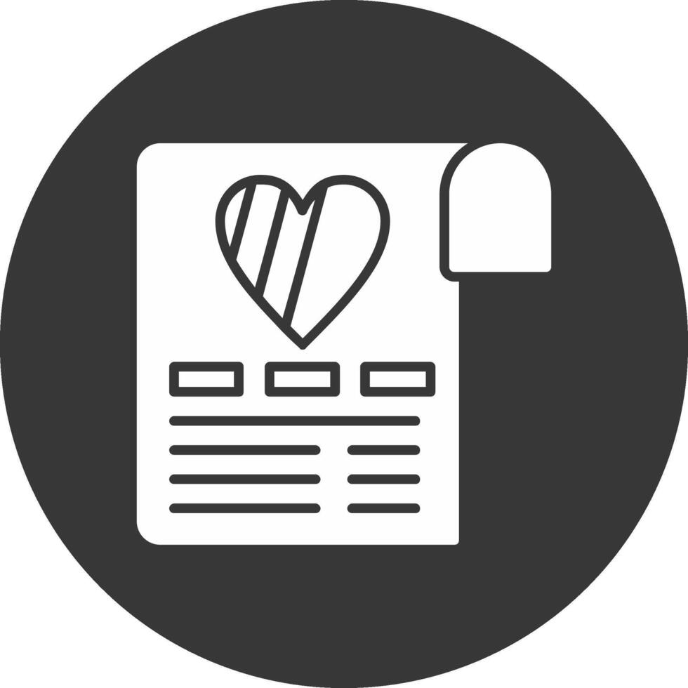Wish List Glyph Inverted Icon vector