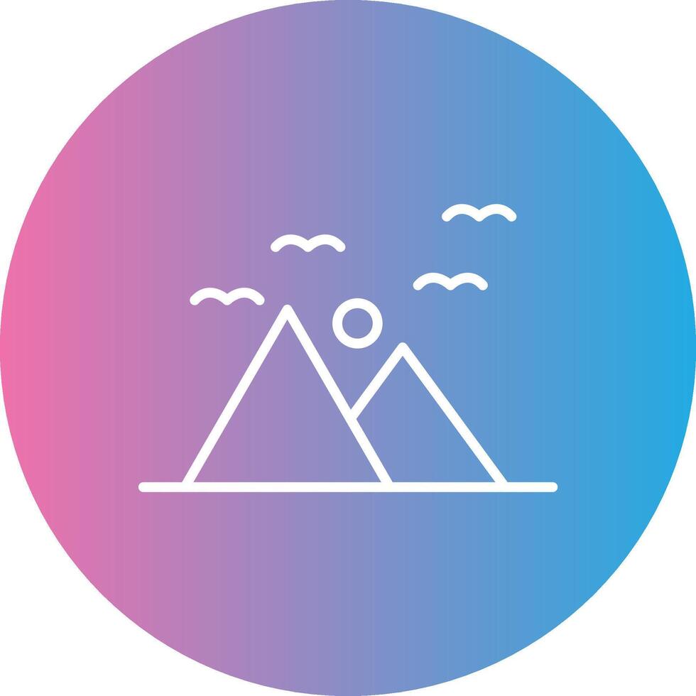 Mountains Line Gradient Circle Icon vector