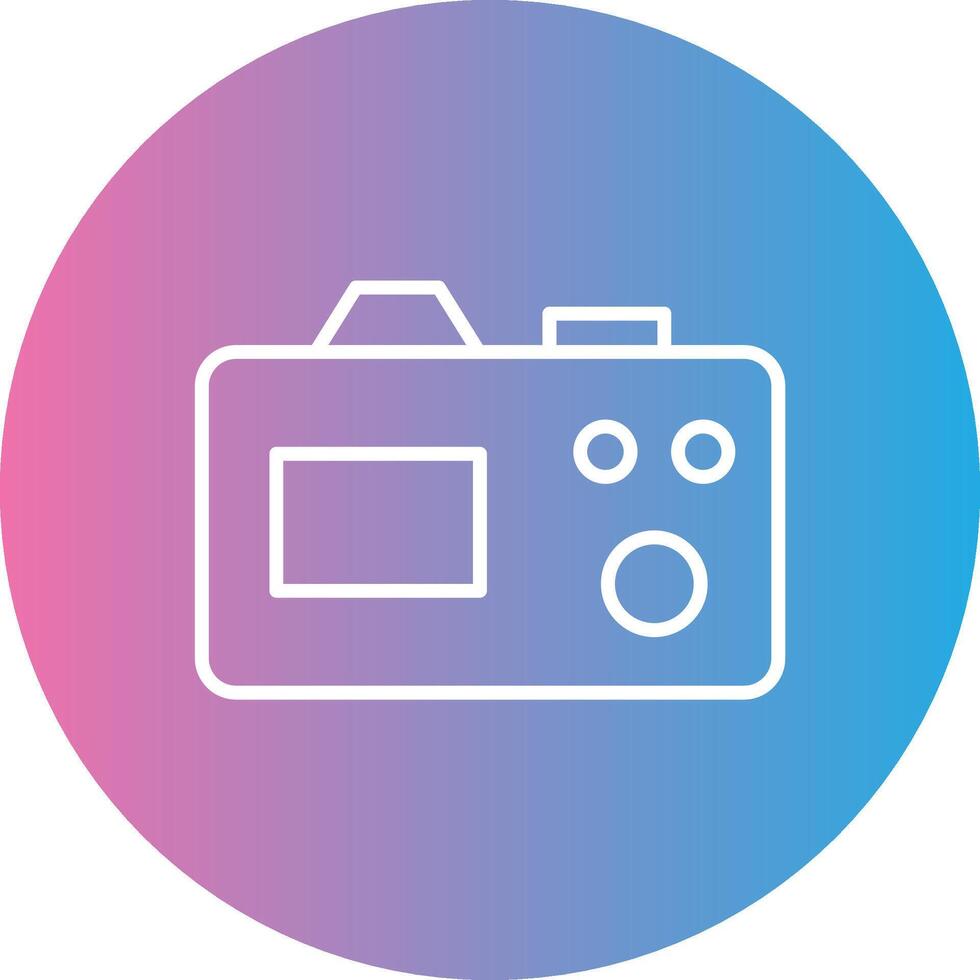 Camera Line Gradient Circle Icon vector