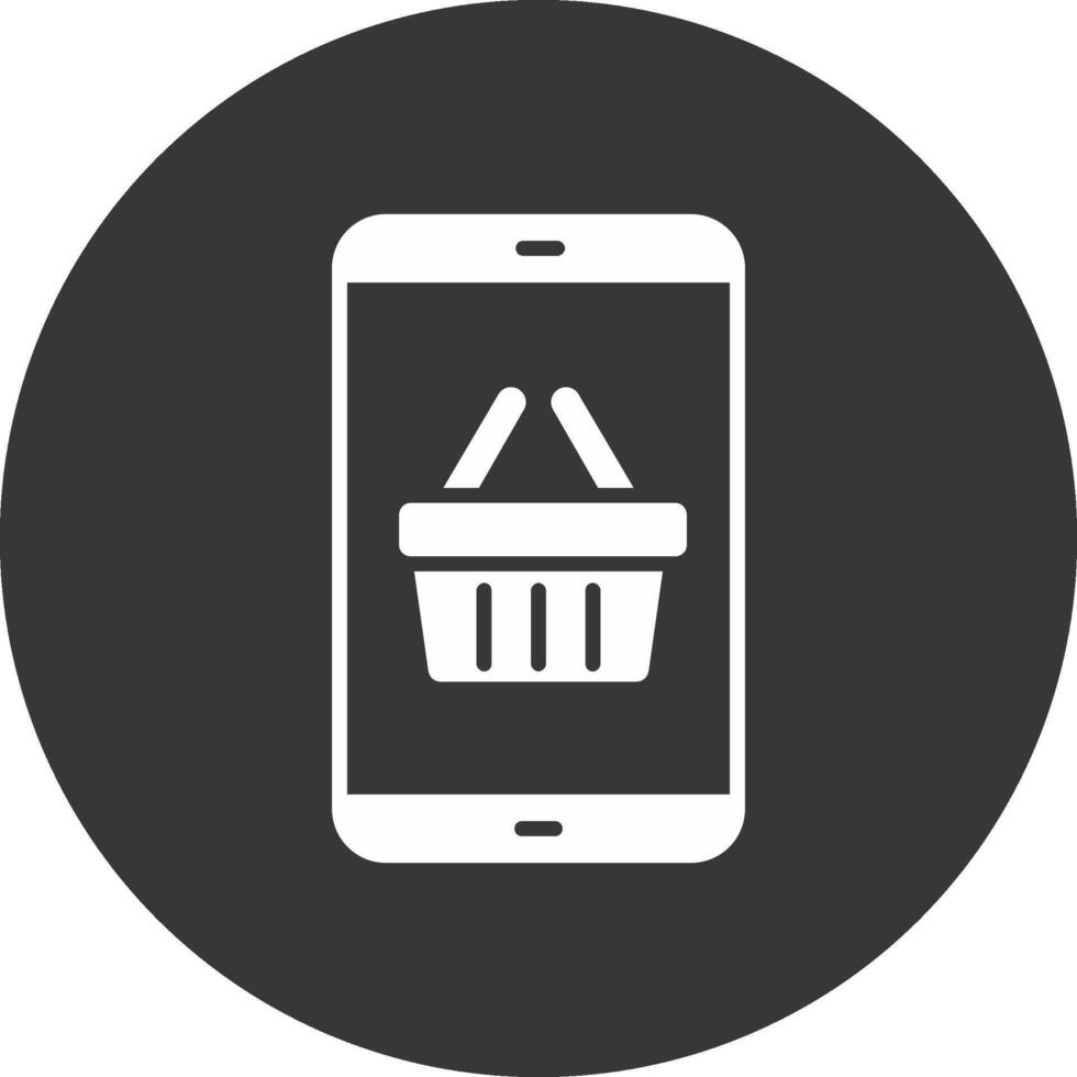 Shopping Application Glyph Inverted Icon vector