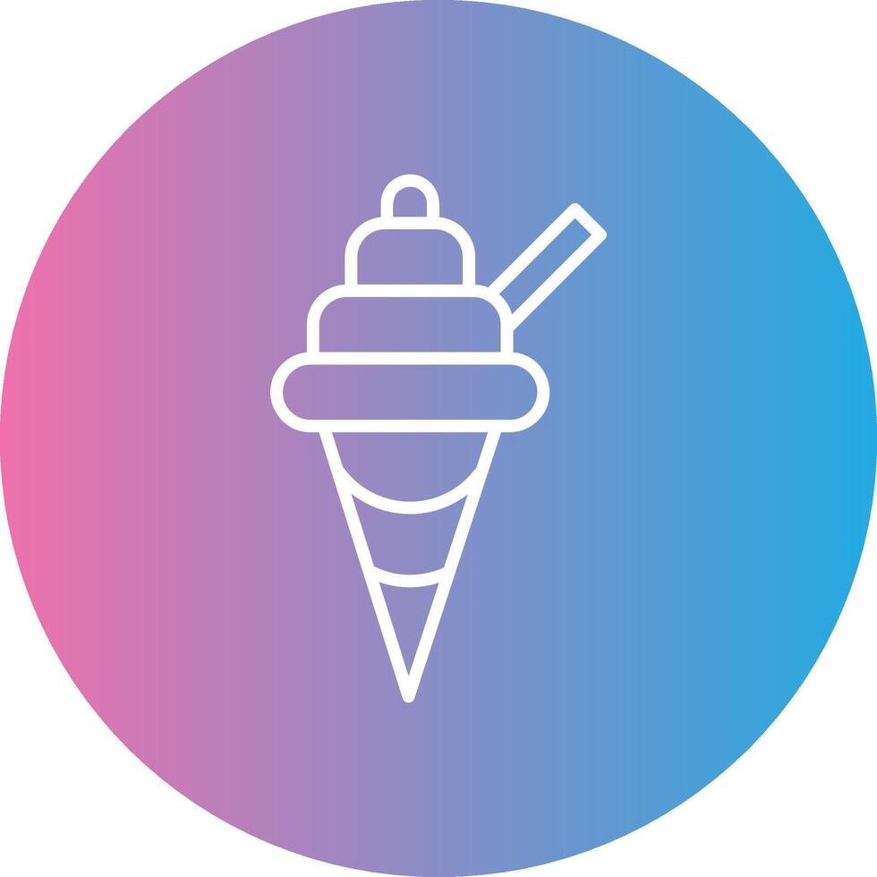 Ice Cream Line Gradient Circle Icon vector