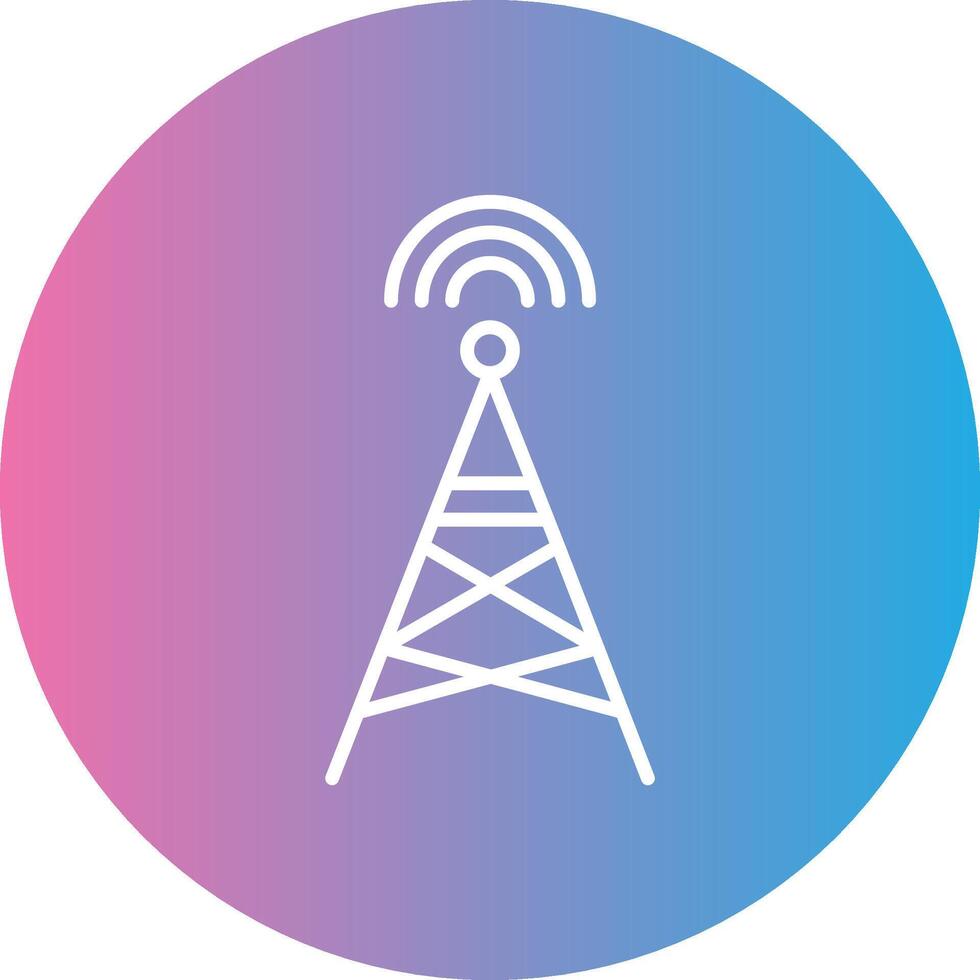 Radio Tower Line Gradient Circle Icon vector