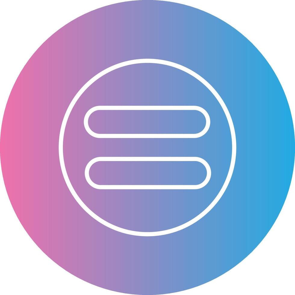 Equal Line Gradient Circle Icon vector