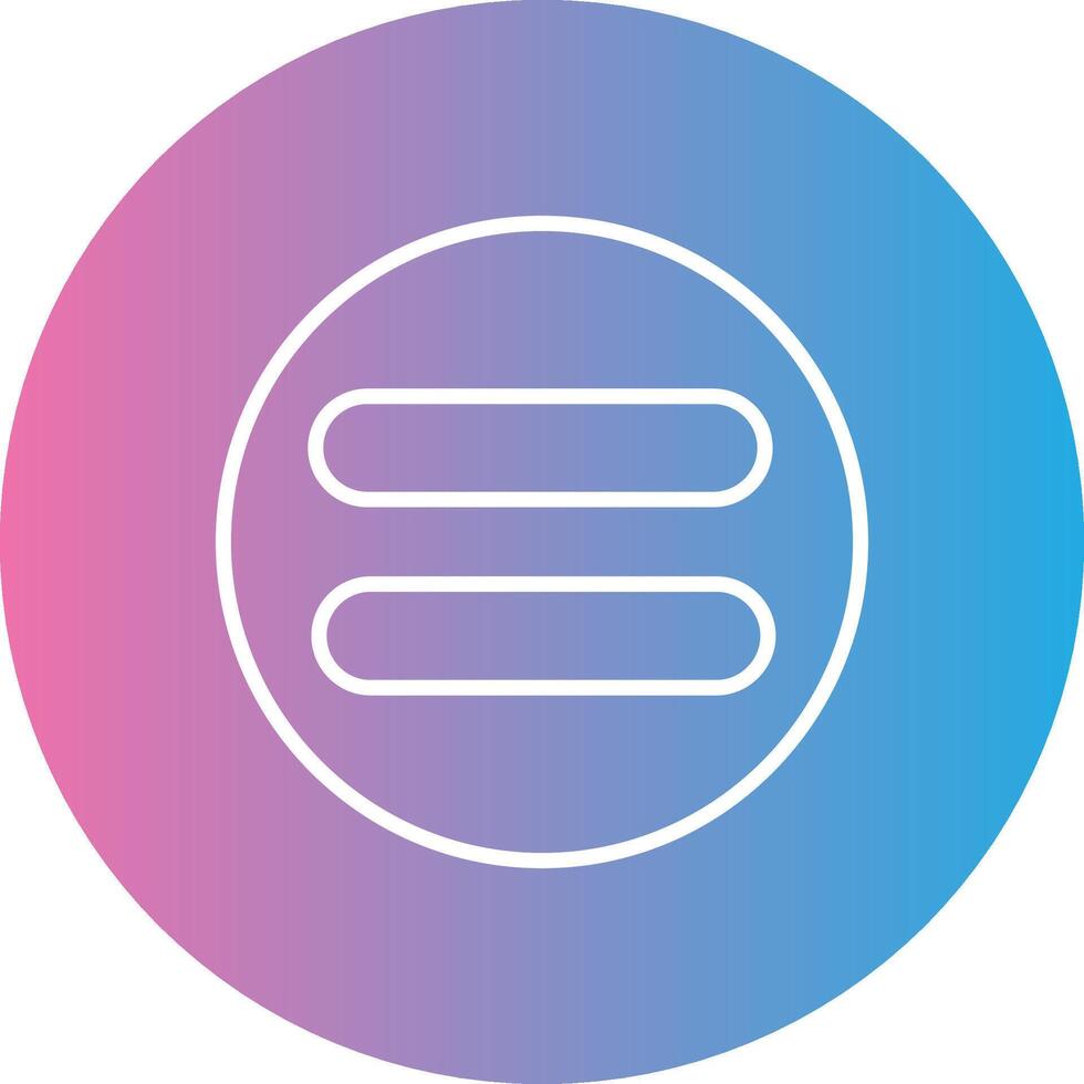 Equal Line Gradient Circle Icon vector