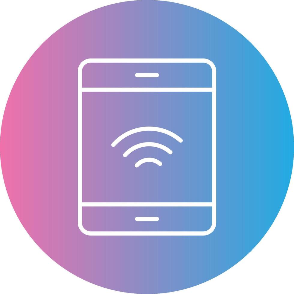 teléfono inteligente línea degradado circulo icono vector