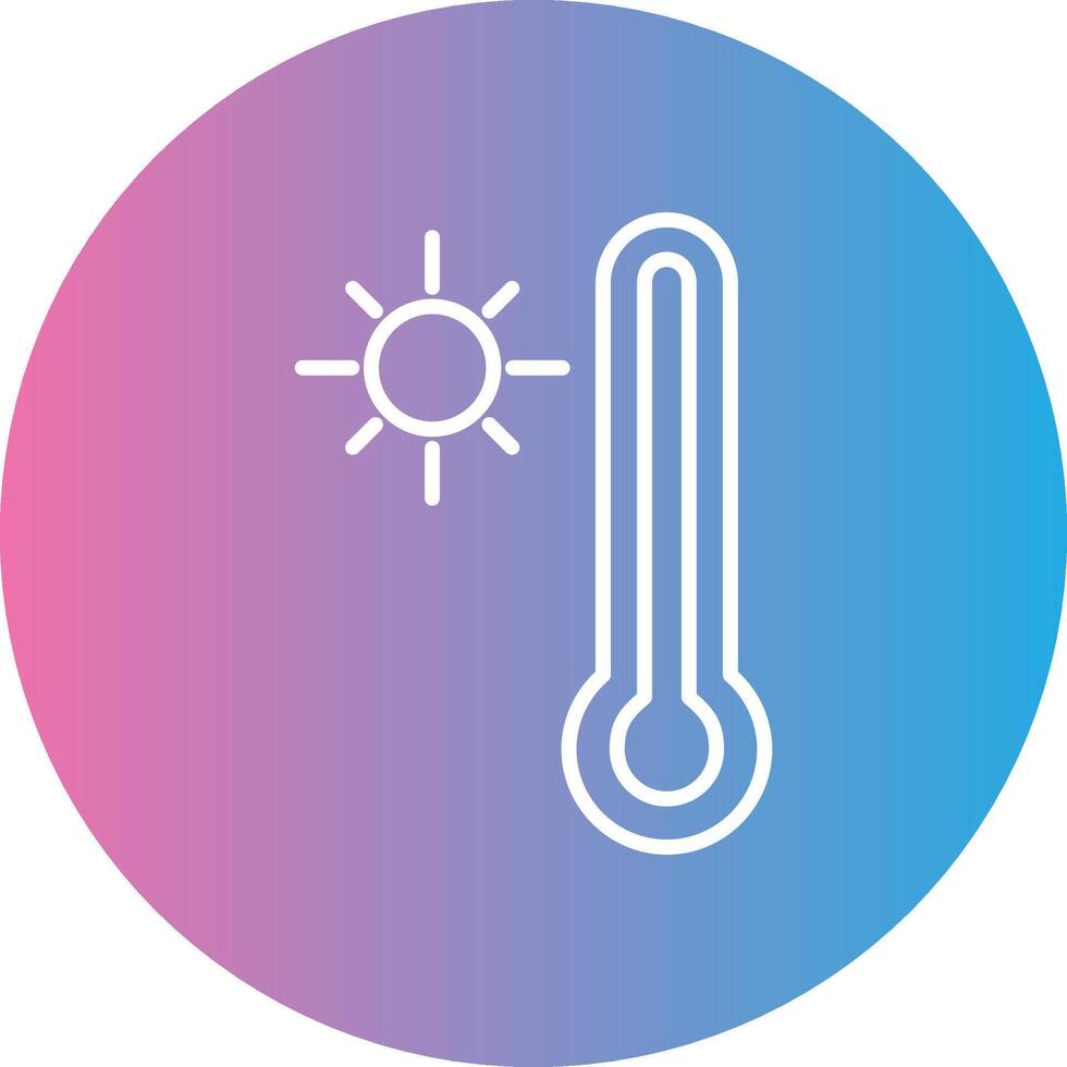 Thermometer Line Gradient Circle Icon vector