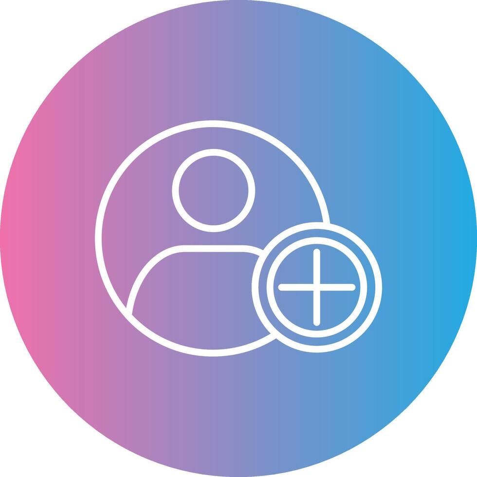 Add Line Gradient Circle Icon vector