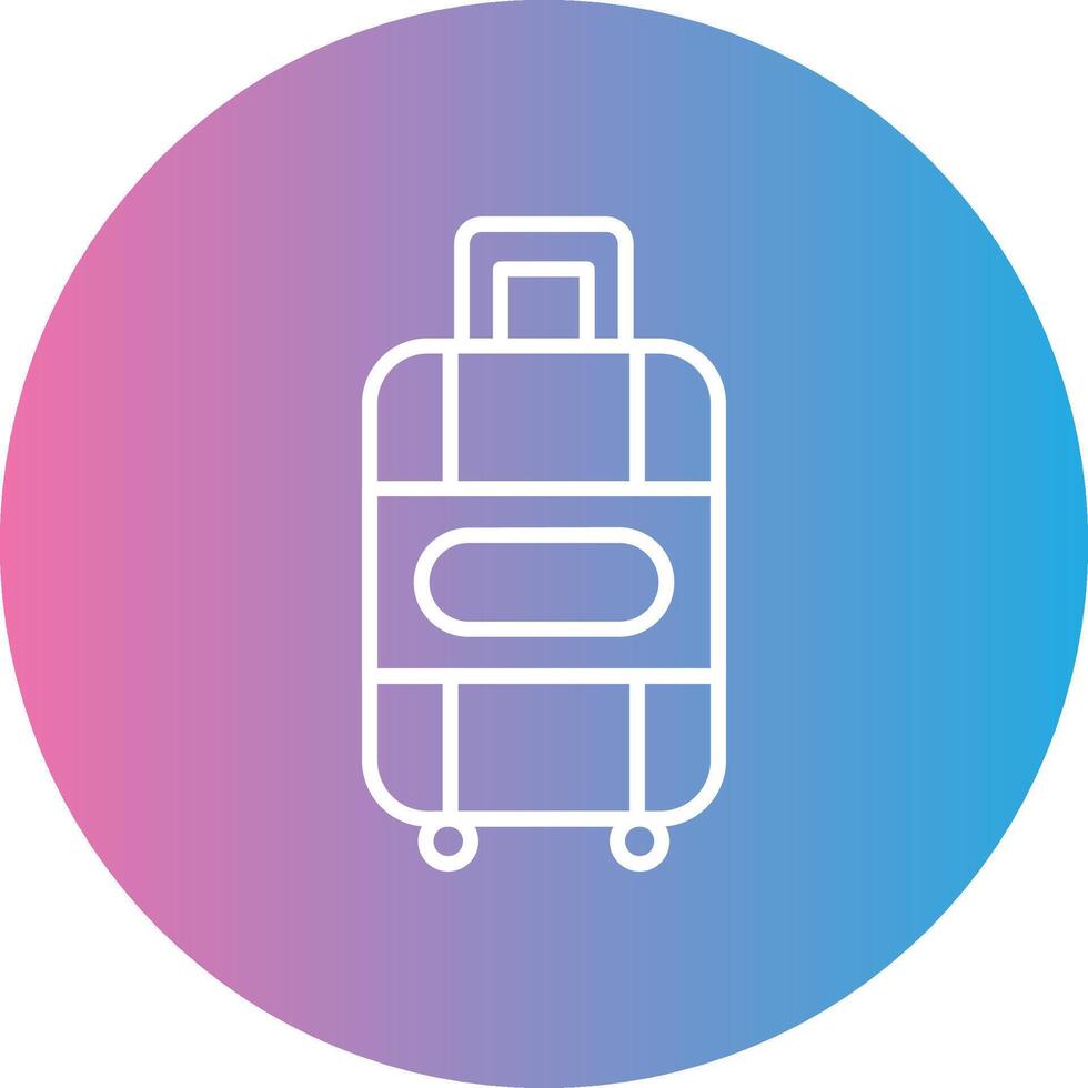 Suitcase Line Gradient Circle Icon vector