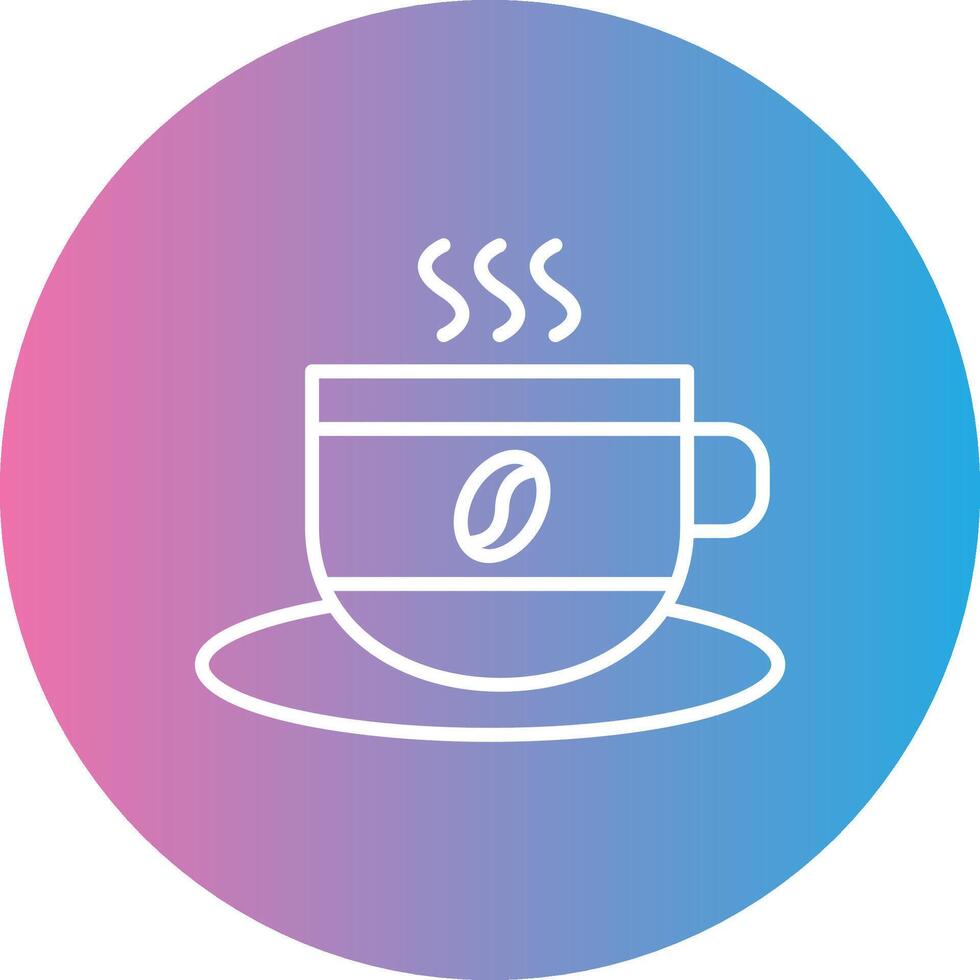 café taza línea degradado circulo icono vector