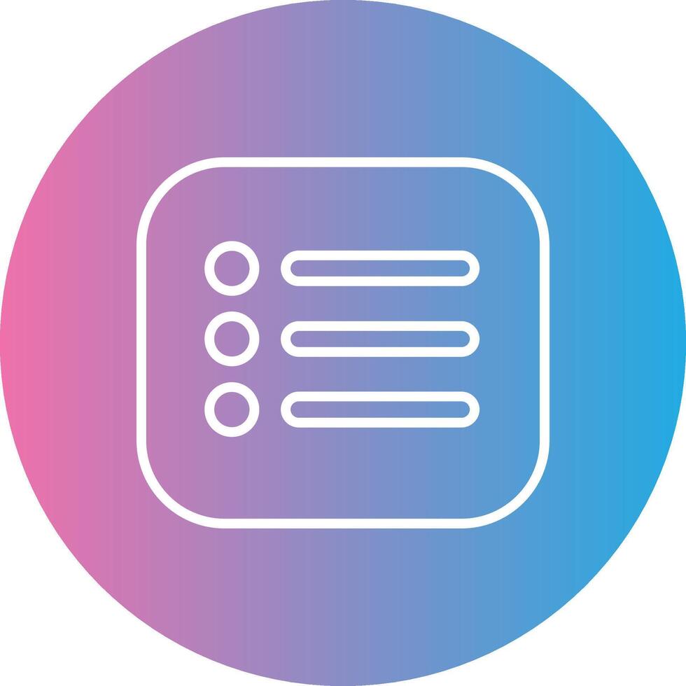 Menu Line Gradient Circle Icon vector