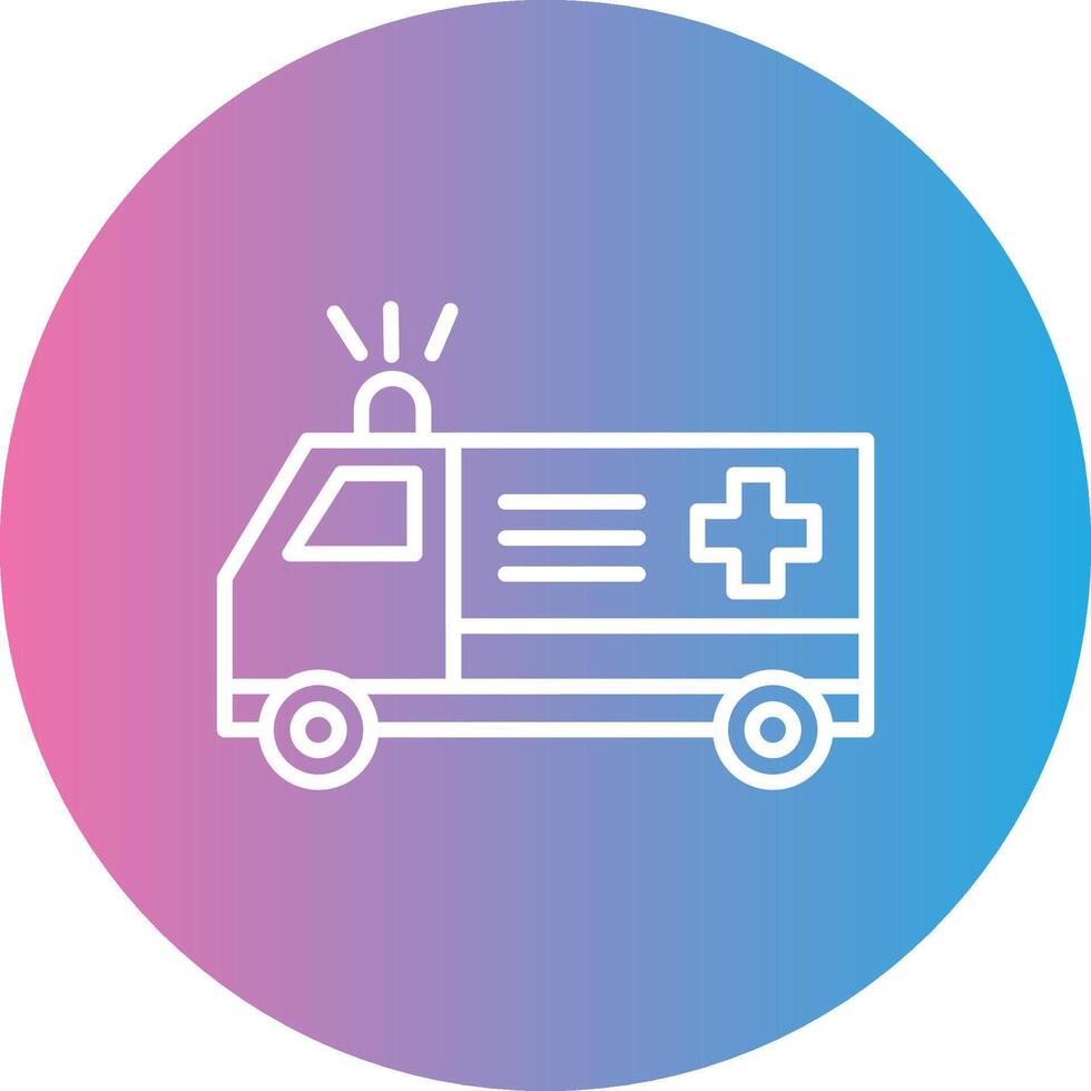 Ambulance Line Gradient Circle Icon vector