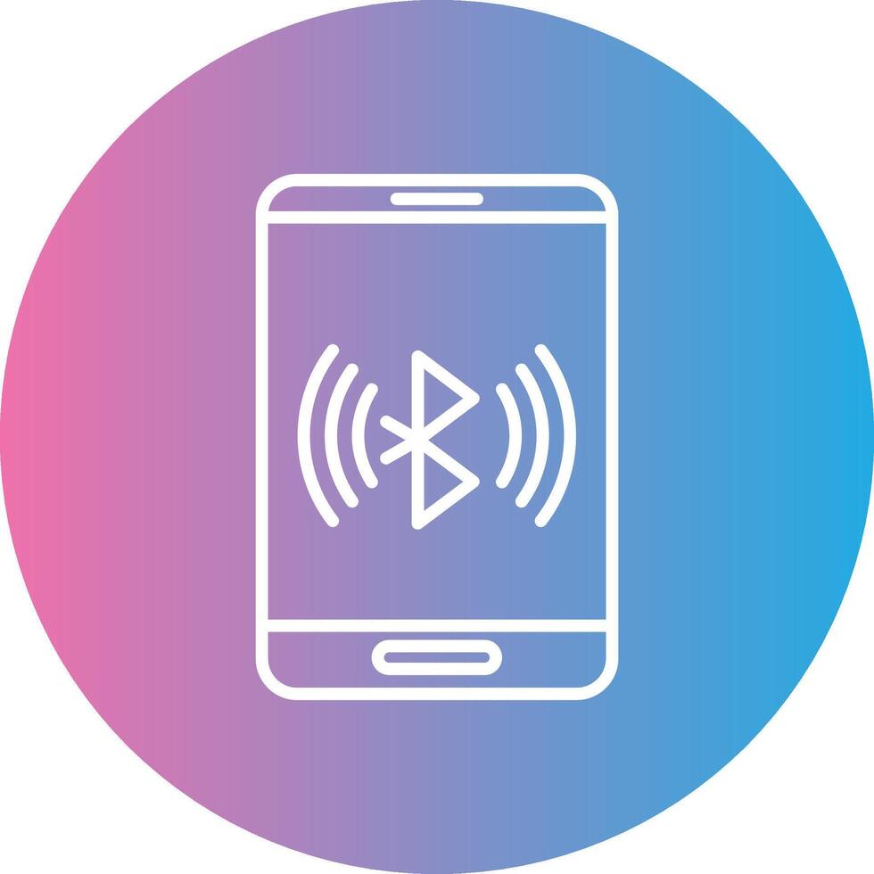 Bluetooth Line Gradient Circle Icon vector