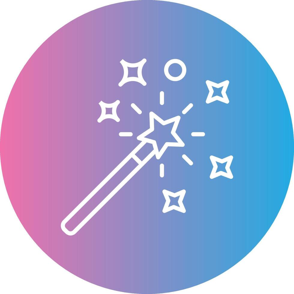 Magic Wand Line Gradient Circle Icon vector