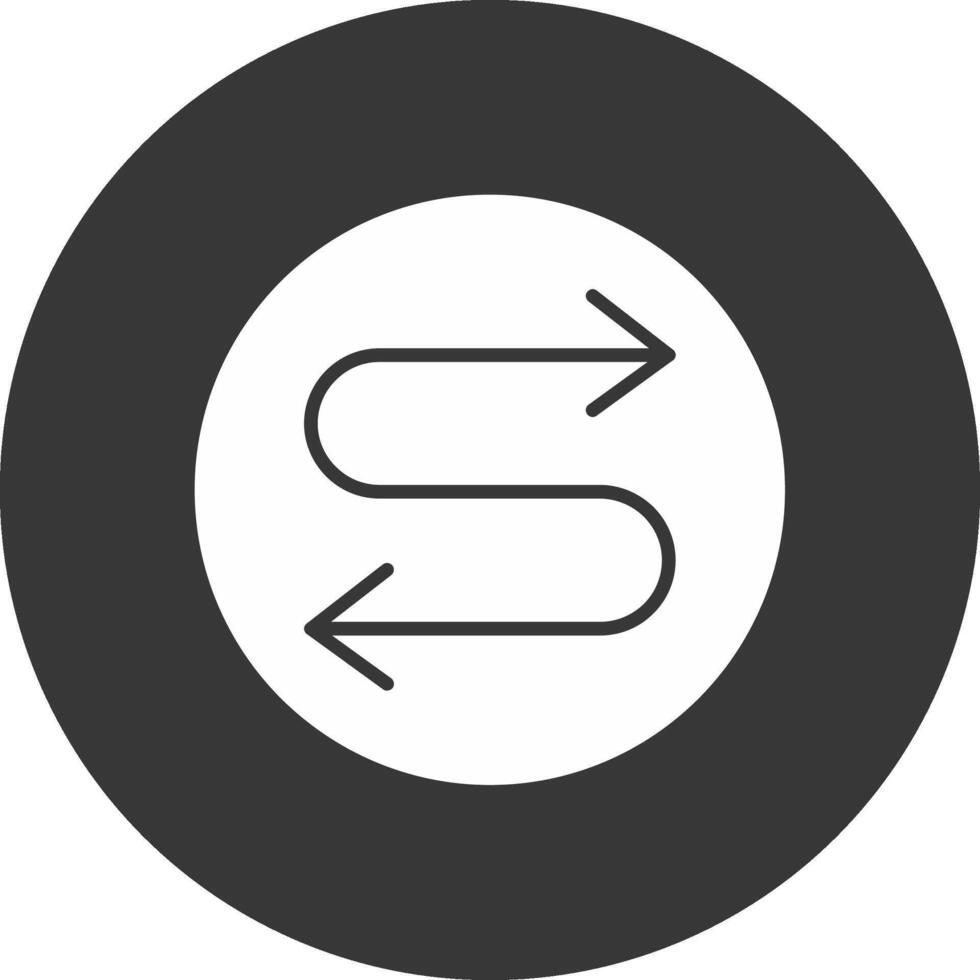 Zigzag Arrow Glyph Inverted Icon vector