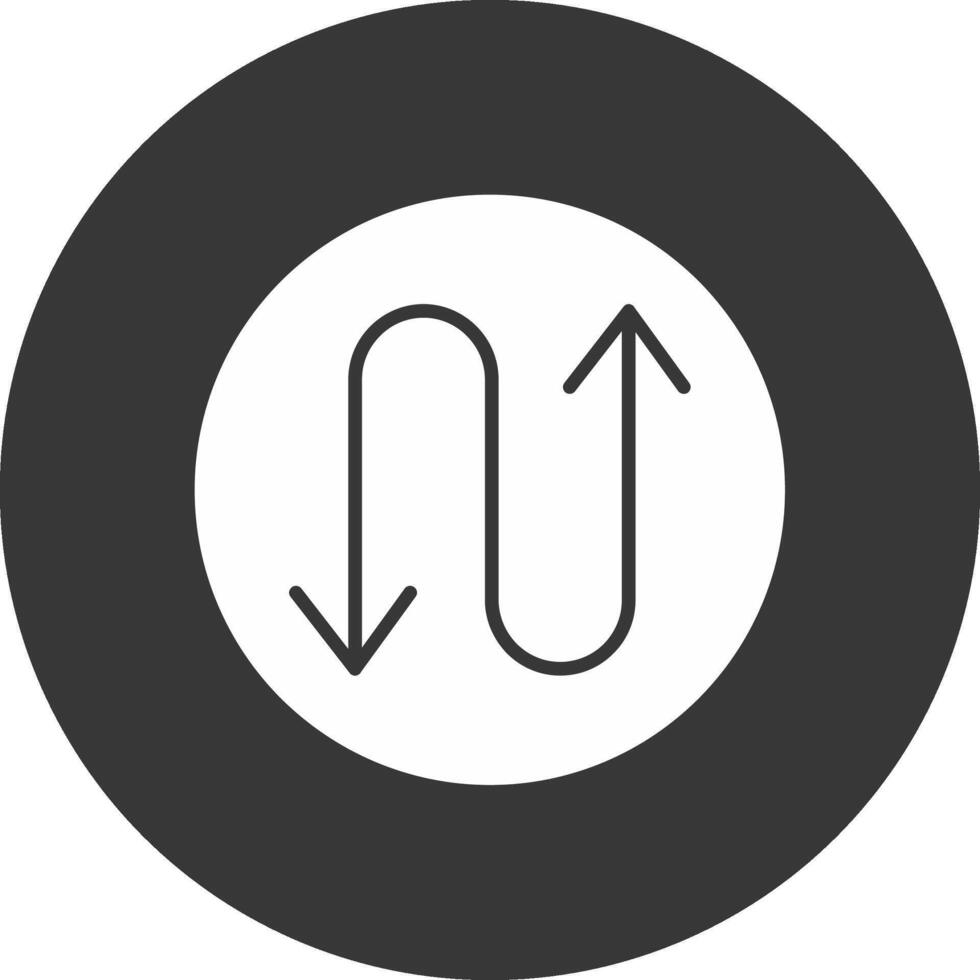 Zigzag Glyph Inverted Icon vector